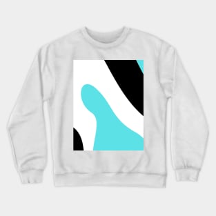 Boho abstract black and white blue pastel swirl pattern Crewneck Sweatshirt